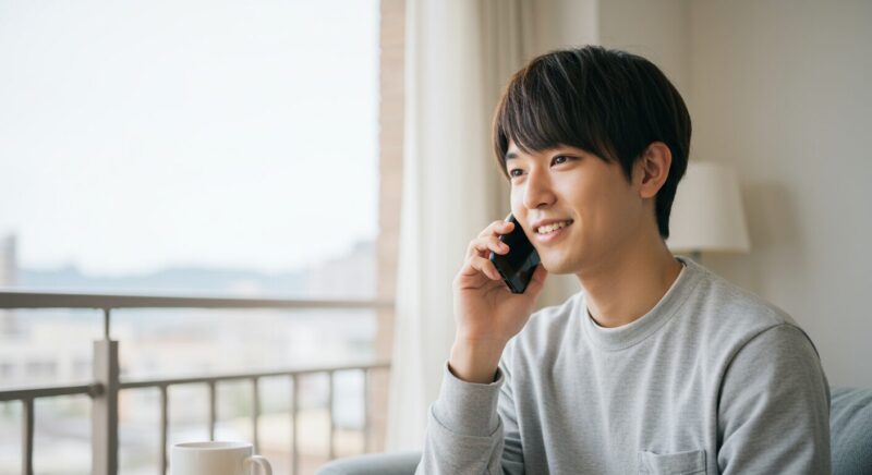 電話している男性